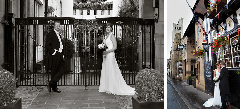 Bride and Groom outside having a cuddle