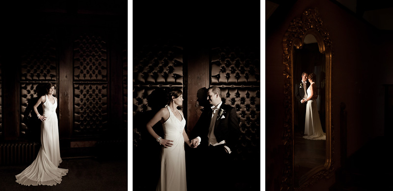 Bride and Groom mirror reflection