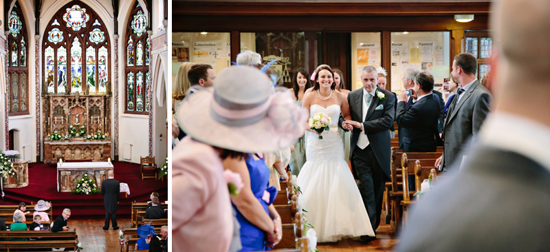 Bride walks down the aisle with her dad