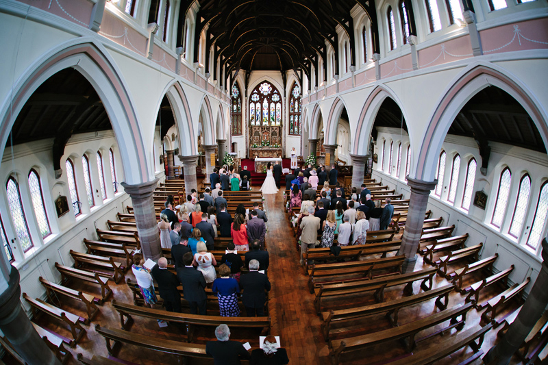 The wedding ceremony in church