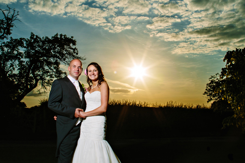 Beautiful sunset with the Bride and Groom