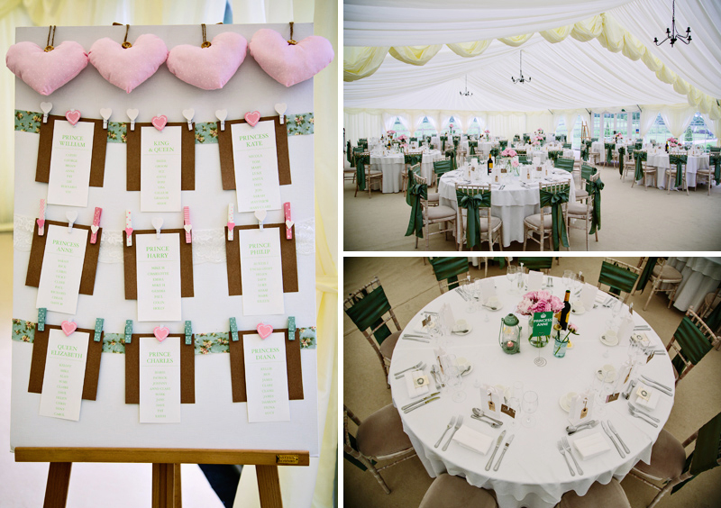 Wedding breakfast in the marquee at Hilltop