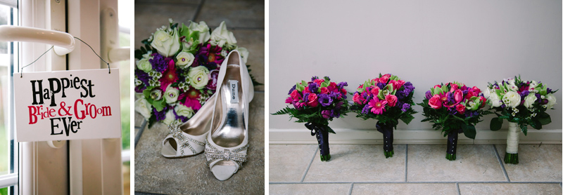 Brides shoes and flowers
