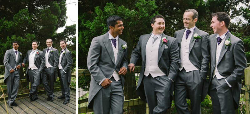 Groom and his groomsmen laughing