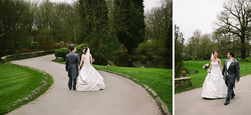 Bride and Groom having a stroll through the gardens