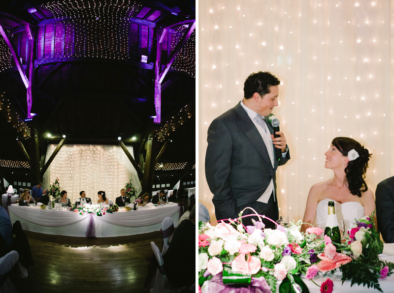 The Groom compliments the Bride during his speech