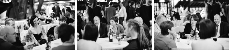 Guests enjoying drinks and laughing