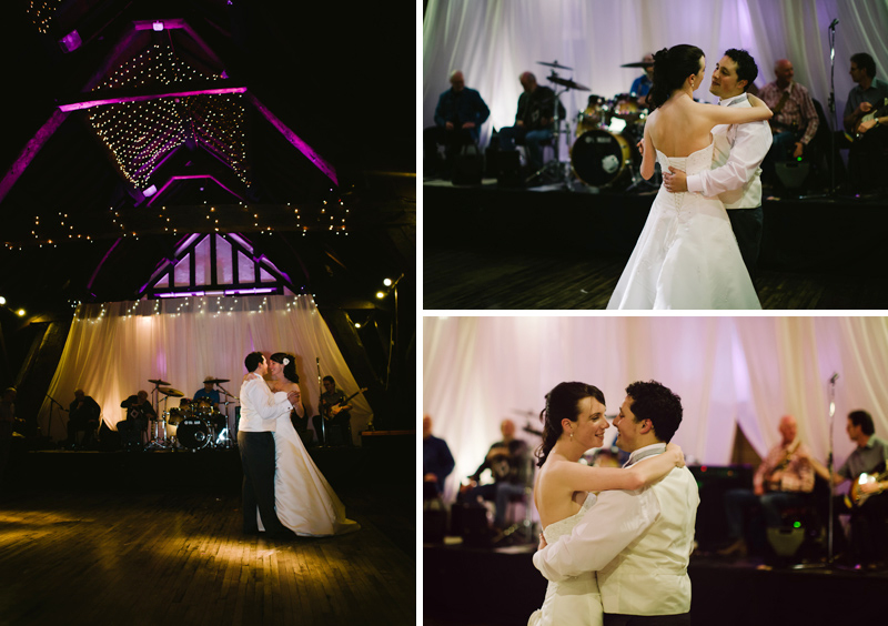 Bride and Groom sway to the music of their first dance