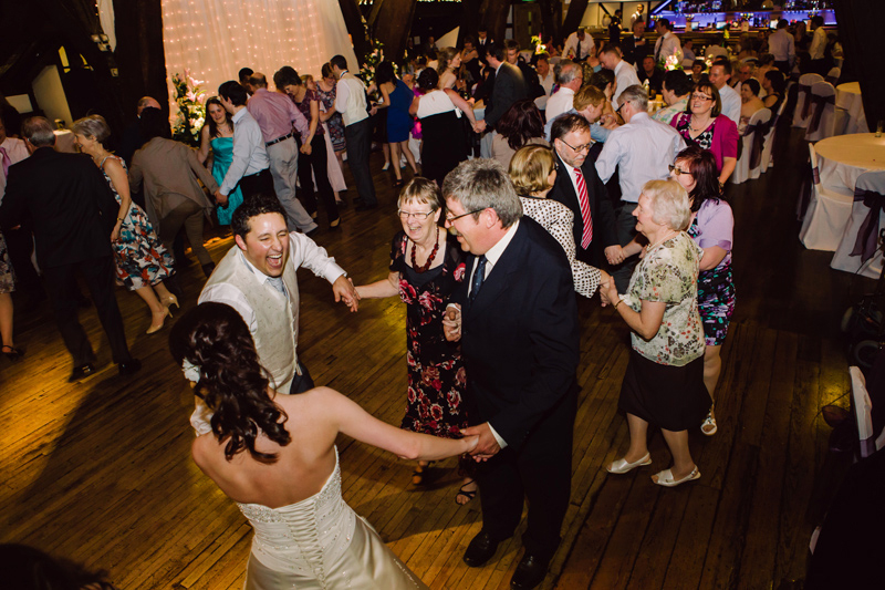 Wedding guests enjoying the party